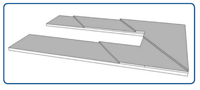 Stepped shim to correct an angle foot.